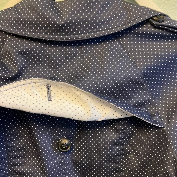 Guess Jacket Small Polka Dot Trench Coat Double Breasted Belted Lined Coat Small - Picture 8 of 14